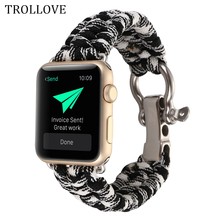 Woven Nylon Rope Watchband for Apple Watch Series 1 2 3 38mm 42mm Military Tactical Parachute Cord Survival Band Strap Outdoors 2024 - buy cheap