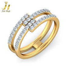 Jinhui Women The Diacere Ring Solid 18K Yellow 750 Gold 0.432CT Natural Diamond  Jewelry  Free Engraving 2024 - buy cheap