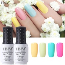 Hnm esmalte em gel para unha, 8ml, cor doce, cor pura, led uv, semipermanente, mergulho, verniz híbrido, estampagem 2024 - compre barato