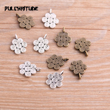 30PCS 12*15mm New Product Two Color Small Flower Charms Pendant Jewelry Metal Alloy Jewelry Marking 2024 - buy cheap