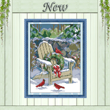 Рождественский Снежный пейзаж, 11CT Печать на холсте DMC 14CT Набор для вышивки крестом, наборы для вышивки рукоделия, зимний сценический домашний декор 2024 - купить недорого