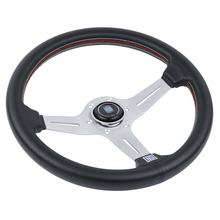 Silver 14inch Italy ND Lightweight Aluminum Steering Wheel Drift Sport Real Leather 2024 - buy cheap