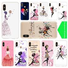 cover soft Silicone TPU Phone Case For Xiaomi Redmi 8 8a 7 7a 6a 5a 5plus Note 9 8 7 6 5 Pro 8t Y2 Y3 Butterfly Dancing Girl 2024 - buy cheap