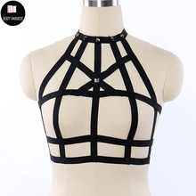 Women Black Goth Body Harness Crop Top Rave Wear Harness Cage Bra Cosplay Bondage Harness Dress Fetish Sexy Lingerie 2024 - buy cheap