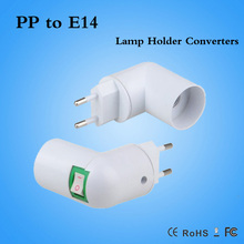 Retardant PBT pp to e14 lamp socket adapter converter e14 to pp led bulbs socket splitter adapter holder 2024 - buy cheap