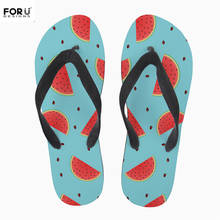 FORUDESIGNS Hot Fashion Girls Summer Beach Water Flip Flops Fruits Watermelon Banana Coconut Print Rubber Slippers Women's Shoes 2024 - buy cheap