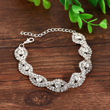 Espumante Strass Cristal Pulseiras Para As Mulheres de Cor Prata Infinito Pulseiras Pulseiras do Sexo Feminino Jóias Acessórios Do Casamento 2024 - compre barato