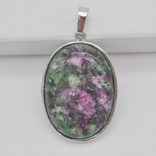 Red Green Zoisite Stone Bead Oval GEM Pendant Jewelry S933 2024 - buy cheap