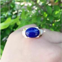 Men rings Blue Lapis Man ring Free shipping Natural real Blue Lapis ring 925 sterling silver For men or women  Gem 10*14mm 2024 - buy cheap