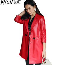 AYUNSUE 2020 Genuine Leather Jacket Women Spring Autumn Jackets Long Slim 100% Real Sheepskin Coat Female Plus Size 4XL 22100 2024 - buy cheap