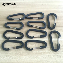 50 pcs 6cm Outdoor Camping Climbing Carabiner D Shape Mountaineering Buckle Fast Hang Mini Buckle Hook Aluminum Alloy black EDC 2024 - buy cheap