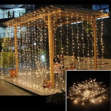 Guirnalda de luces LED de hadas para decoración de jardín, cortina de luces LED de 3x1M para boda y Navidad, para exteriores, fiesta de cumpleaños y Año Nuevo 2024 - compra barato