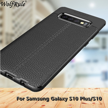 Para funda Samsung Galaxy S10 Plus funda moda estilo Lichee funda híbrida de silicona robusta para Samsung S10 Plus funda S10 Plus S10 2024 - compra barato