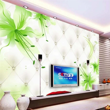 Green lily 3D three-dimensional TV background wall painting decorative painting 2024 - buy cheap
