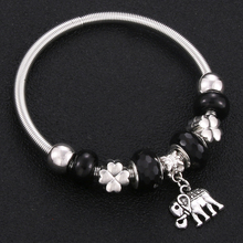 Trendy Elastic metal beading Antique Original Elephant Charm Bracelets For Women Glass Beads Brand Bracelet Bangle Jewelry Gift 2024 - buy cheap