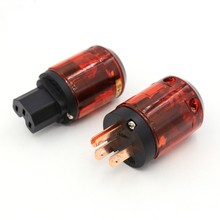 Розетка-удлинитель переменного тока стандарта США с красным медным покрытием для аудиокабеля Hi-Fi, 1 пара 2024 - купить недорого