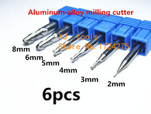 Free Shipping 6pcs 2F-2F-2mm/3mm/4mm/5mm/6mm/8mm alloy aluminum milling cutter,CNC End milling cutter ,CNC Milling tool 2024 - buy cheap