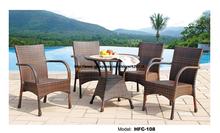 High Back Rattan Chairs 80CM Round Small Table Leisure Swing Pool Garden Furniture Set Hot Sale Factory Direct Sale Furniture 2024 - buy cheap