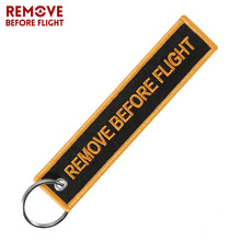 Keychain for Cars and Motorcycles Embroidery REMOVE BEFORE FLIGHT Black Gold Key Chain Key Safety Tag Fashion Jewelry Keychains 2024 - buy cheap