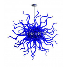 Free Shipping Blue Colored Hand Blown Glass Chandelier Lighting 2023 - buy cheap