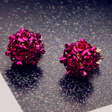 Female Lady Crystal Flower Bouquet Rose Stud Earrings Zircon Women Rhinestone Stud Earring Jewelry Girl Party Wedding Beach 2024 - buy cheap