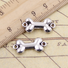 20pcs Charms Dog Bone Connector 22x10mm Tibetan Bronze Silver Color Pendants Antique Jewelry Making DIY Handmade Craft 2024 - buy cheap