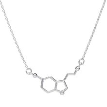 30PCS Formula Hormone Serotonin Molecule Necklace Science Molecules Chemistry Molecular Pendant Chain Necklaces Women Jewelry 2024 - buy cheap