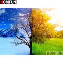 HOMFUN-pintura de diamante redondo/cuadrado completa, cuadro artesanal 5D, "paisaje de árbol", bordado 3D, punto de cruz, decoración 5D, regalo A17694 2024 - compra barato