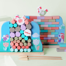 Деревянные куры для укладки стен с высоким толчком для прокачки стен детские развивающие игрушки Настольные игры интерактивные блоки для родителей и детей 2024 - купить недорого