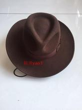 Men's Fedoras Wool Hat Adult Woolen Wide Brim Cowboy Hats Original Single Anti-wrinkle Cowboy Hat Wide Brim B-9000 2024 - buy cheap