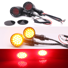 Luzes de led para seta universal para motocicleta, luz de alerta de liga de alumínio para scooter, 1 par de luz de freio com lâmpada indicadora de 12v 2024 - compre barato