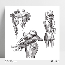 ZhuoAng Pretty Girl  with a hat Clear Stamps For DIY Scrapbooking/Card Making/Album Decorative Silicon Stamp Crafts 2024 - buy cheap