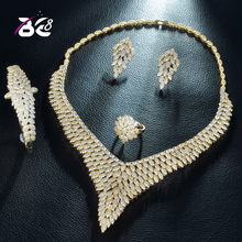 Be 8 Brilliant Women Bridal Wedding Sets 4 Pcs Earring Necklace Ring Bracelet Sets Gold Color Parure Bijoux Femme S233 2024 - buy cheap