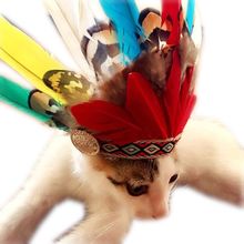 Cap For Cat Hat For French Bulldog Indian Feather Hat Indian Headdress Handmade Head Exotic Style Pets Products Drop Shipping 2024 - buy cheap