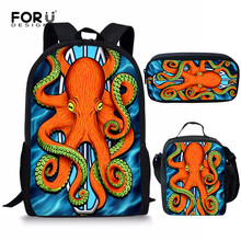 FORUDESIGNS Funny Octopus School Backpack for Girls Boys Cute Student Kids Schoolbag Cool Primary Children Bookbag Gift 2024 - buy cheap