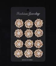 OneckOha Fashion Rhinestone Flower Brooch Pin Garment Accessories Collar Pin Mini Brooch 12pcs Price 2024 - buy cheap