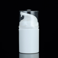 50 ML branco garrafa de plástico garrafa de loção sem ar com bomba sem ar branco, tampa transparente usado para Embalagens de Cosméticos 2024 - compre barato