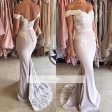 Backless Cheap Bridesmaid Dresses Under 50 Mermaid Off The Shoulder Lace Long Wedding Party Dresses For Women 2024 - buy cheap