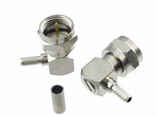 F TV male plug right angle crimp RG174 LMR100 RG316 cable RF connector 2024 - buy cheap