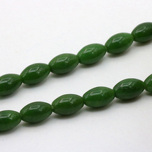 8x13mm Rice Shape Green Chalcedony Loose Beads DIY Women  Jewelry Making Design Wholesale and Retail Fashion Style 15 " 2024 - buy cheap