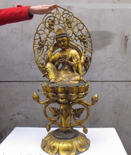 bi00833 37"Tibet Bronzer Gilt Six Arm Bodhisattva elegant flower Kwan-Yin Buddha Statue 2024 - buy cheap