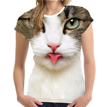 Unisex Women Funny T Shirt Cat 3D Print Summer Casual Tshirt O Neck Short Sleeve T-Shirts Tops Women Clothing Camiseta Mujer#H10 2024 - buy cheap