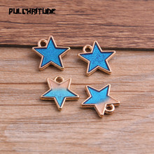 10pcs 15*15mm Two Color Alloy Metal Drop Oil Small Star Charms Pendant For DIY Bracelet Necklace Jewelry Making 2024 - buy cheap