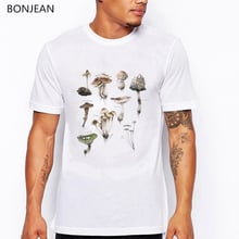 Men tshirt 2019 funny t shirts Mushrooms Fungus printed white vintage t shirt men summer shirt graphic tees tumblr tops clothes 2024 - buy cheap