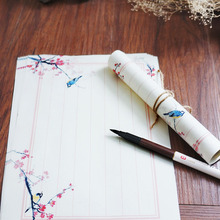 8 шт. милые винтажные бумажные конверты и буквы в китайском стиле, набор цветочной каллиграфии, перьевая ручка, бумага для письма 2024 - купить недорого