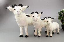 Brinquedo de ovelha branca plástico & peles simulação modelo cabra, decoração para casa presente de natal w5805 2024 - compre barato