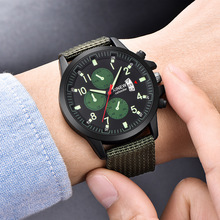 Xinew relógio masculino luminoso de náilon, relógio de quartzo com pulseira de náilon militar esportivo para homens 2024 - compre barato