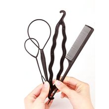 4pcs/set 3 Kinds Magic Hair Styling Accessories Set Braiders Hair Pin Bun Roller Maker Hair Braiding Twist Curler Styling Tool 2024 - buy cheap