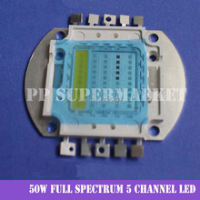 1 pcs 50 w 5 canal conduziu a luz do aquário de Alta potência espectro completo levou