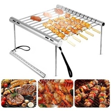 Portable Folding BBQ Grill Outdoor Camping Barbecue Cooking Stainless Steel Set Barbecue Grill Rotisserie Kebab Camping Grills 2024 - buy cheap